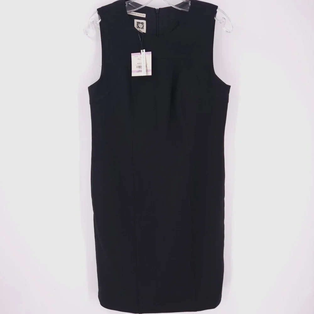 Anne Klein Executive Collection Sleeveless Sheath Dress Black Womens‎ Petite 6P